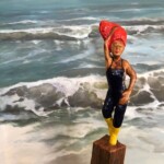Ausstellung Holzköppe und Meer, Holskulpturen und Ölbilder